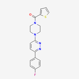 molecular formula C19H17FN4OS B2417030 （4-(6-(4-氟苯基)吡啶嗪-3-基)哌嗪-1-基)(噻吩-2-基)甲苯酮 CAS No. 1021130-89-1