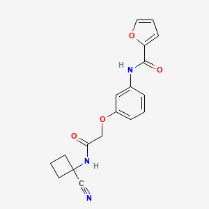 molecular formula C18H17N3O4 B2417038 N-(3-{[(1-cyanocyclobutyl)carbamoyl]methoxy}phenyl)furan-2-carboxamide CAS No. 1428060-65-4