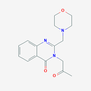 molecular formula C16H19N3O3 B2417041 2-(吗啉-4-基甲基)-3-(2-氧代丙基)喹唑啉-4(3H)-酮 CAS No. 727718-03-8