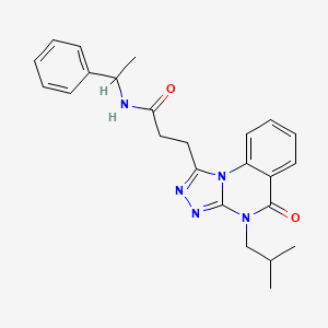molecular formula C24H27N5O2 B2417043 3-(4-异丁基-5-氧代-4,5-二氢[1,2,4]三唑并[4,3-a]喹唑啉-1-基)-N-(1-苯乙基)丙酰胺 CAS No. 902929-67-3