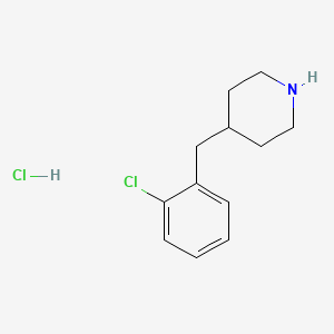 molecular formula C12H17Cl2N B2417046 4-[(2-氯苯基)甲基]哌啶盐酸盐 CAS No. 1800302-94-6