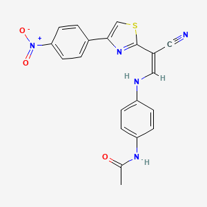 molecular formula C20H15N5O3S B2417049 (Z)-N-(4-((2-氰基-2-(4-(4-硝基苯基)噻唑-2-基)乙烯基)氨基)苯基)乙酰胺 CAS No. 1322315-82-1