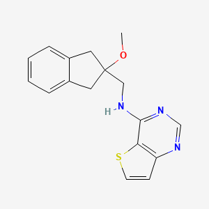 molecular formula C17H17N3OS B2417053 N-[(2-Methoxy-1,3-dihydroinden-2-yl)methyl]thieno[3,2-d]pyrimidin-4-amine CAS No. 2380095-85-0