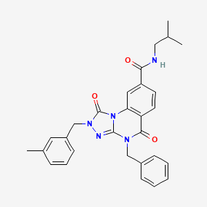 molecular formula C29H29N5O3 B2417057 4-benzyl-N-isobutyl-2-(3-methylbenzyl)-1,5-dioxo-1,2,4,5-tetrahydro-[1,2,4]triazolo[4,3-a]quinazoline-8-carboxamide CAS No. 1105212-66-5