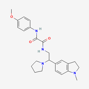 molecular formula C24H30N4O3 B2417068 N1-(4-甲氧基苯基)-N2-(2-(1-甲基吲哚啉-5-基)-2-(吡咯烷-1-基)乙基)草酰胺 CAS No. 922117-09-7
