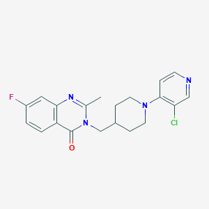 molecular formula C20H20ClFN4O B2417080 3-[[1-(3-Chloropyridin-4-yl)piperidin-4-yl]methyl]-7-fluoro-2-methylquinazolin-4-one CAS No. 2415553-28-3