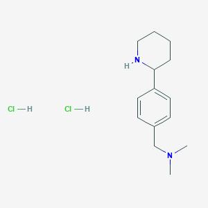 molecular formula C14H24Cl2N2 B2417082 N,N-Dimethyl-1-[4-(2-piperidinyl)phenyl]methanamine dihydrochloride CAS No. 1269052-75-6