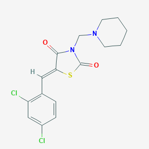 molecular formula C16H16Cl2N2O2S B241709 5-(2,4-Dichlorobenzylidene)-3-(1-piperidinylmethyl)-1,3-thiazolidine-2,4-dione 