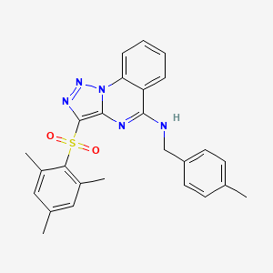molecular formula C26H25N5O2S B2417097 N-(4-methylbenzyl)-3-[(2,4,6-trimethylphenyl)sulfonyl][1,2,3]triazolo[1,5-a]quinazolin-5-amine CAS No. 904575-54-8