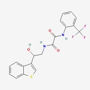 molecular formula C19H15F3N2O3S B2417101 N1-(2-(benzo[b]thiophen-3-yl)-2-hydroxyethyl)-N2-(2-(trifluoromethyl)phenyl)oxalamide CAS No. 2034571-24-7