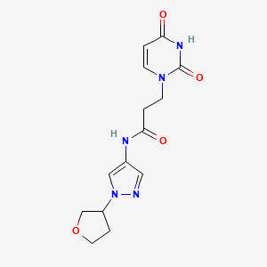 3-(2,4-Dioxopyrimidin-1-yl)-N-[1-(oxolan-3-yl)pyrazol-4-yl]propanamide