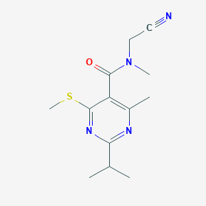 N-(Cyanomethyl)-N,4-dimethyl-6-methylsulfanyl-2-propan-2-ylpyrimidine-5-carboxamide
