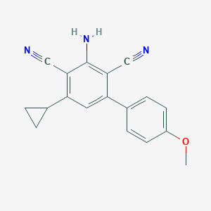 molecular formula C18H15N3O B241711 3-Amino-5-cyclopropyl-4'-methoxy[1,1'-biphenyl]-2,4-dicarbonitrile 