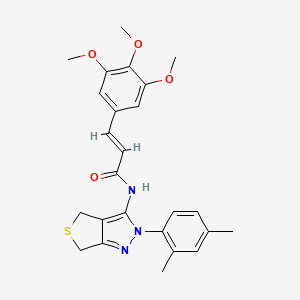 (E)-N-(2-(2,4-dimethylphenyl)-4,6-dihydro-2H-thieno[3,4-c]pyrazol-3-yl)-3-(3,4,5-trimethoxyphenyl)acrylamide