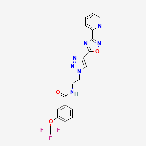 N-(2-(4-(3-(pyridin-2-yl)-1,2,4-oxadiazol-5-yl)-1H-1,2,3-triazol-1-yl)ethyl)-3-(trifluoromethoxy)benzamide