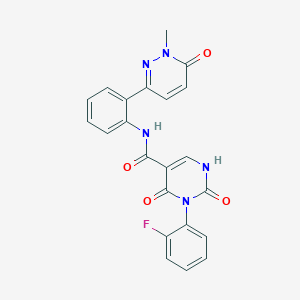 3-(2-fluorophenyl)-N-(2-(1-methyl-6-oxo-1,6-dihydropyridazin-3-yl)phenyl)-2,4-dioxo-1,2,3,4-tetrahydropyrimidine-5-carboxamide