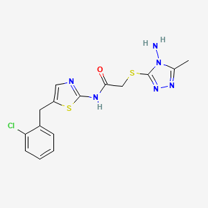 2-((4-amino-5-methyl-4H-1,2,4-triazol-3-yl)thio)-N-(5-(2-chlorobenzyl)thiazol-2-yl)acetamide