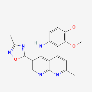 molecular formula C20H19N5O3 B2417144 N-(3,4-二甲氧基苯基)-7-甲基-3-(3-甲基-1,2,4-恶二唑-5-基)-1,8-萘啶-4-胺 CAS No. 1251693-46-5