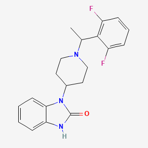 molecular formula C20H21F2N3O B2417145 1-{1-[1-(2,6-difluorophenyl)ethyl]piperidin-4-yl}-2,3-dihydro-1H-1,3-benzodiazol-2-one CAS No. 1424588-34-0