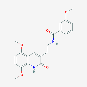 molecular formula C21H22N2O5 B2417150 N-(2-(5,8-dimethoxy-2-oxo-1,2-dihydroquinolin-3-yl)ethyl)-3-methoxybenzamide CAS No. 851403-79-7
