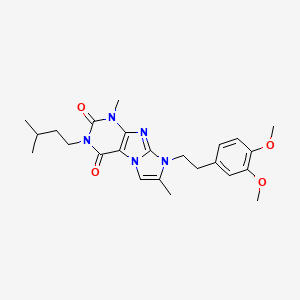 molecular formula C24H31N5O4 B2417152 8-(3,4-二甲氧基苯乙基)-3-异戊基-1,7-二甲基-1H-咪唑并[2,1-f]嘌呤-2,4(3H,8H)-二酮 CAS No. 896826-27-0