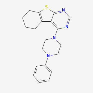 molecular formula C20H22N4S B2417155 4-(4-苯基哌嗪-1-基)-5,6,7,8-四氢[1]苯并噻吩[2,3-d]嘧啶 CAS No. 326873-06-7