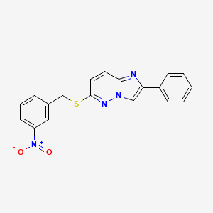 molecular formula C19H14N4O2S B2417158 6-((3-Nitrobenzyl)thio)-2-phenylimidazo[1,2-b]pyridazine CAS No. 896295-72-0