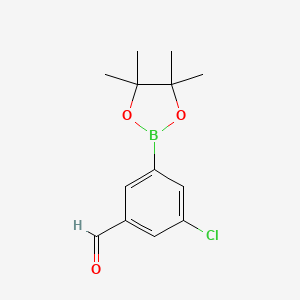 molecular formula C13H16BClO3 B2417159 3-Chloro-5-(4,4,5,5-tetramethyl-1,3,2-dioxaborolan-2-yl)benzaldehyde CAS No. 1112209-36-5