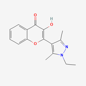 molecular formula C16H16N2O3 B2417164 2-(1-乙基-3,5-二甲基-1H-吡唑-4-基)-3-羟基-4H-色烯-4-酮 CAS No. 1174850-34-0