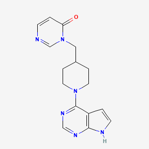 3-[(1-{7H-pyrrolo[2,3-d]pyrimidin-4-yl}piperidin-4-yl)methyl]-3,4-dihydropyrimidin-4-one