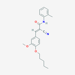 (E)-2-cyano-3-(3-methoxy-4-pentoxyphenyl)-N-(2-methylphenyl)prop-2-enamide