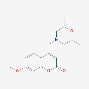 molecular formula C17H21NO4 B2417171 4-((2,6-二甲基吗啉)甲基)-7-甲氧基-2H-色烯-2-酮 CAS No. 859859-91-9