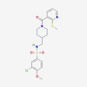 3-chloro-4-methoxy-N-((1-(2-(methylthio)nicotinoyl)piperidin-4-yl)methyl)benzenesulfonamide