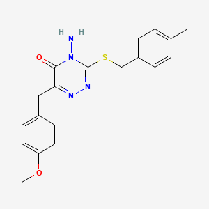 4-amino-6-(4-methoxybenzyl)-3-((4-methylbenzyl)thio)-1,2,4-triazin-5(4H)-one