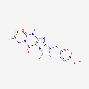 6-[(4-Methoxyphenyl)methyl]-4,7,8-trimethyl-2-(2-oxopropyl)purino[7,8-a]imidazole-1,3-dione