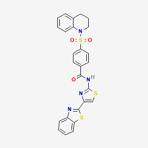 N-(4-(benzo[d]thiazol-2-yl)thiazol-2-yl)-4-((3,4-dihydroquinolin-1(2H)-yl)sulfonyl)benzamide