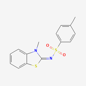 molecular formula C15H14N2O2S2 B2417199 (E)-4-methyl-N-(3-methylbenzo[d]thiazol-2(3H)-ylidene)benzenesulfonamide CAS No. 7267-67-6
