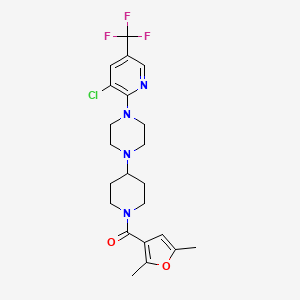 1-[3-Chloro-5-(trifluoromethyl)pyridin-2-yl]-4-[1-(2,5-dimethylfuran-3-carbonyl)piperidin-4-yl]piperazine