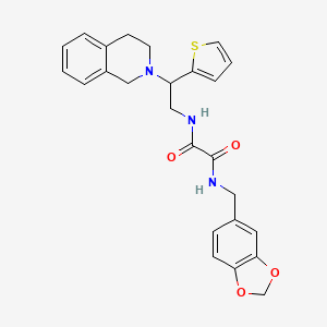 N1-(benzo[d][1,3]dioxol-5-ylmethyl)-N2-(2-(3,4-dihydroisoquinolin-2(1H)-yl)-2-(thiophen-2-yl)ethyl)oxalamide