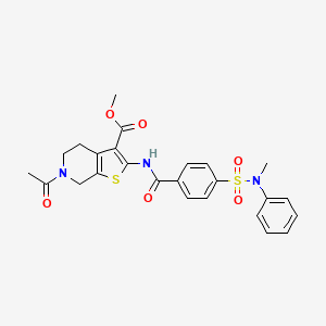 methyl 6-acetyl-2-[[4-[methyl(phenyl)sulfamoyl]benzoyl]amino]-5,7-dihydro-4H-thieno[2,3-c]pyridine-3-carboxylate