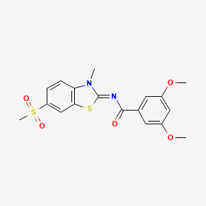 molecular formula C18H18N2O5S2 B2417210 (Z)-3,5-dimethoxy-N-(3-methyl-6-(methylsulfonyl)benzo[d]thiazol-2(3H)-ylidene)benzamide CAS No. 683237-57-2