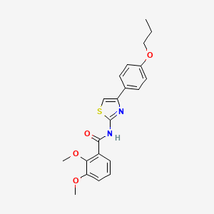 molecular formula C21H22N2O4S B2417211 2,3-dimethoxy-N-[4-(4-propoxyphenyl)-1,3-thiazol-2-yl]benzamide CAS No. 922807-10-1