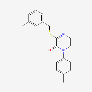 molecular formula C19H18N2OS B2417218 3-((3-methylbenzyl)thio)-1-(p-tolyl)pyrazin-2(1H)-one CAS No. 941978-22-9