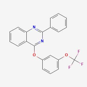 molecular formula C21H13F3N2O2 B2417221 2-苯基-4-[3-(三氟甲氧基)苯氧基]喹唑啉 CAS No. 866155-21-7