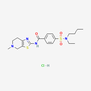 molecular formula C20H29ClN4O3S2 B2417228 盐酸4-(N-丁基-N-乙基氨磺酰基)-N-(5-甲基-4,5,6,7-四氢噻唑并[5,4-c]吡啶-2-基)苯甲酰胺 CAS No. 1185088-89-4