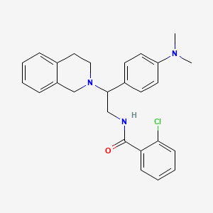 molecular formula C26H28ClN3O B2417230 2-氯-N-(2-(3,4-二氢异喹啉-2(1H)-基)-2-(4-(二甲氨基)苯基)乙基)苯甲酰胺 CAS No. 946365-61-3