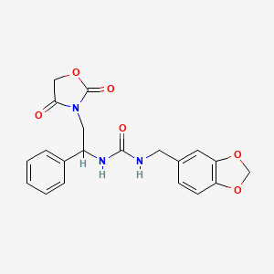 1-(Benzo[d][1,3]dioxol-5-ylmethyl)-3-(2-(2,4-dioxooxazolidin-3-yl)-1-phenylethyl)urea