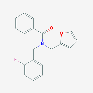 molecular formula C19H16FNO2 B241724 N-(2-fluorobenzyl)-N-(2-furylmethyl)benzamide 