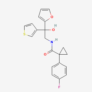 molecular formula C20H18FNO3S B2417240 1-(4-氟苯基)-N-(2-(呋喃-2-基)-2-羟基-2-(噻吩-3-基)乙基)环丙烷甲酰胺 CAS No. 2034396-99-9