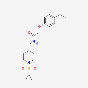molecular formula C20H30N2O4S B2417247 N-((1-(cyclopropylsulfonyl)piperidin-4-yl)methyl)-2-(4-isopropylphenoxy)acetamide CAS No. 1235349-74-2